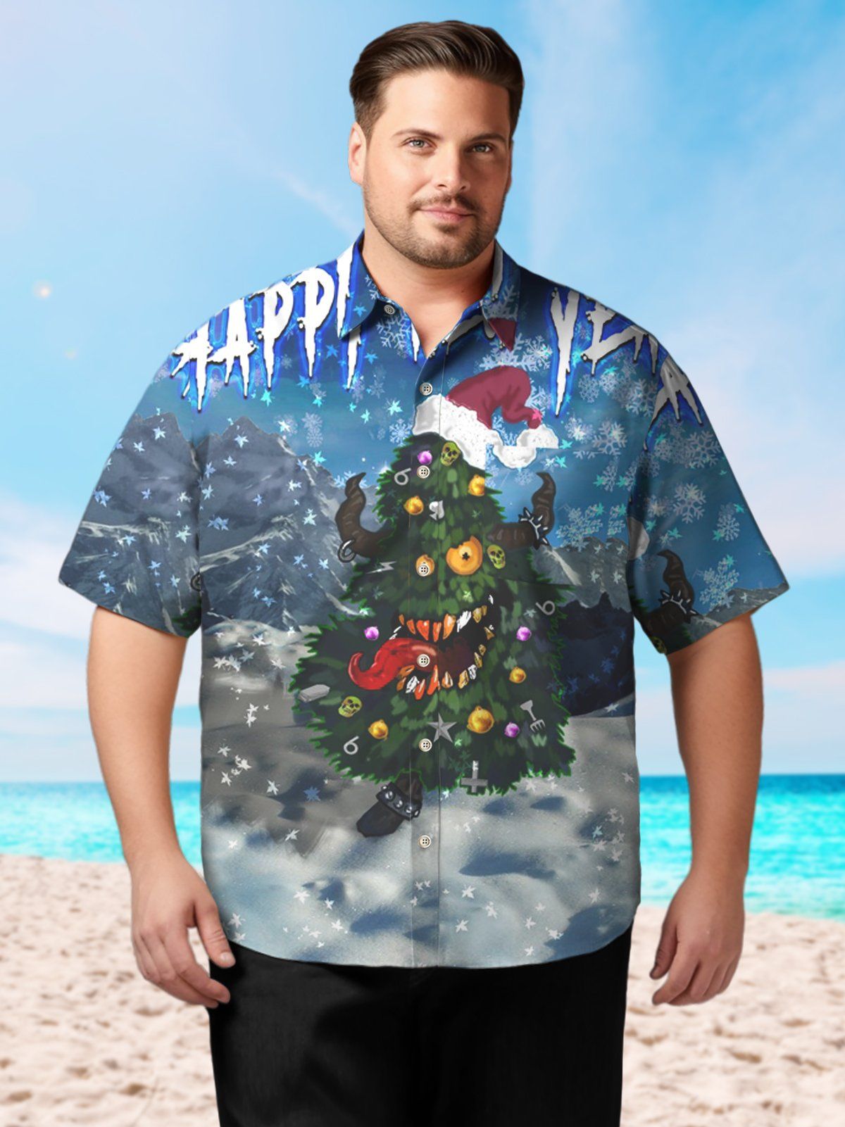 Holiday Big & Tall Halloween Hawaiian Shirt Happy Leisure Hawaiian Shirt