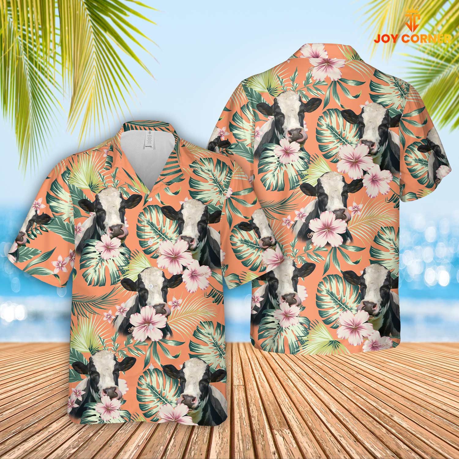 Holstein Basking In Summertime Florals Hawaiian Shirt Vibrant Print