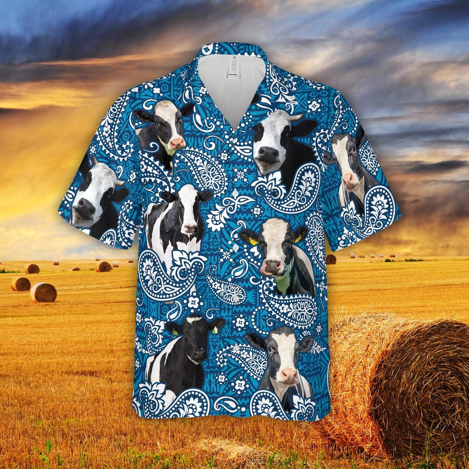 Holstein Paisley Vibrant Print 3D Hawaiian Shirt Unique Design