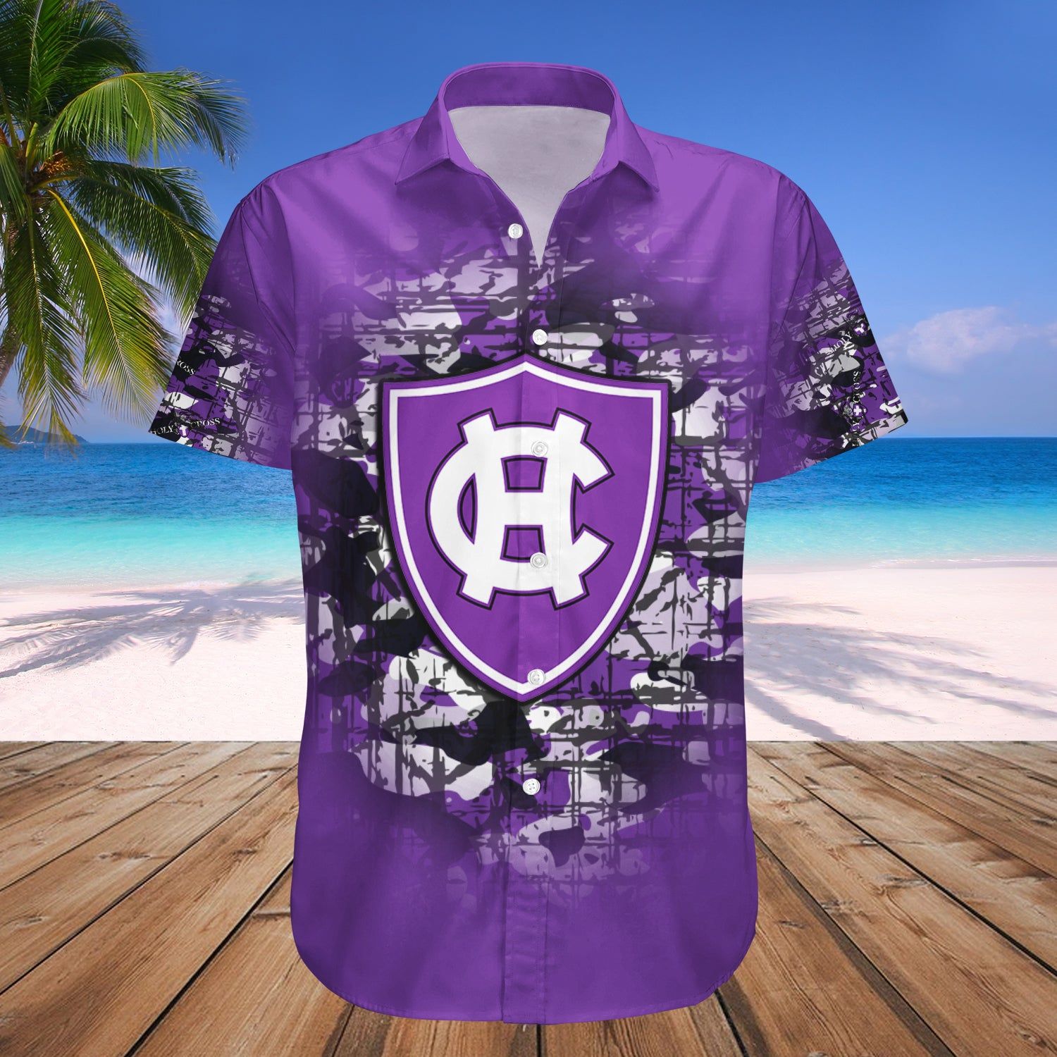Holy Cross Crusaders Hawaii Shirt Camouflage Vintage – NCAA