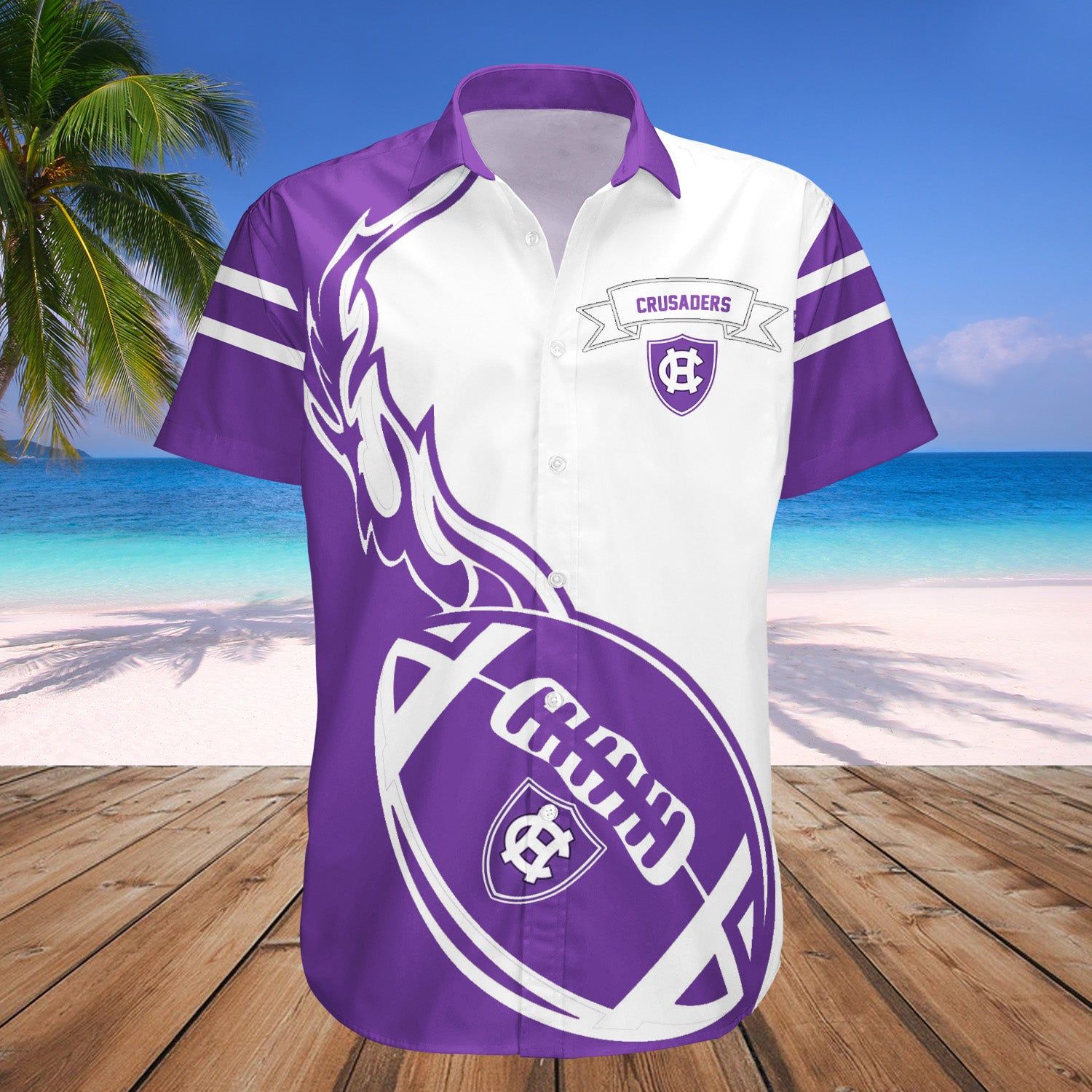 Holy Cross Crusaders Hawaii Shirt Flame Ball – NCAA