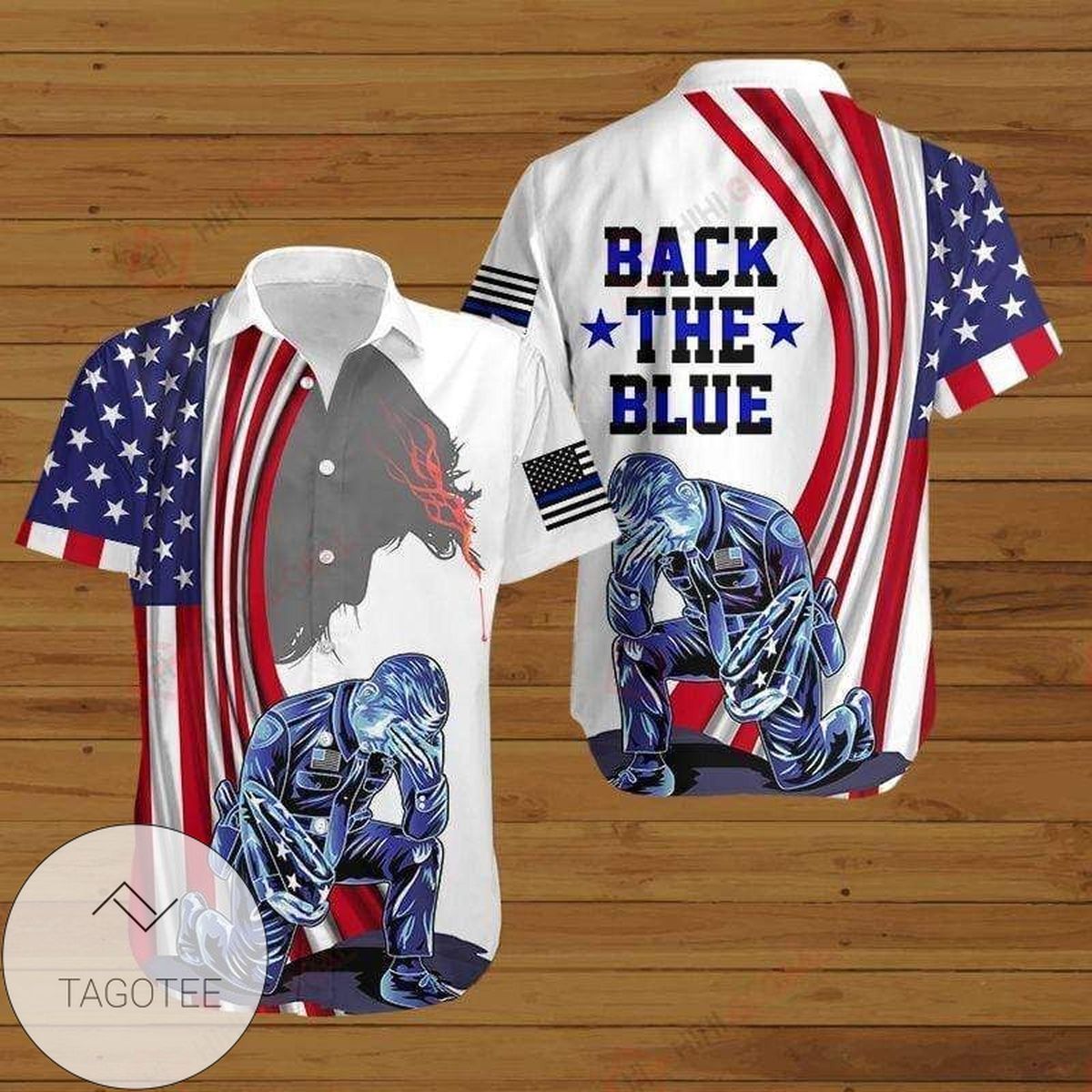Honoring The Force With US Police Themed Hawaiian Shirt Design