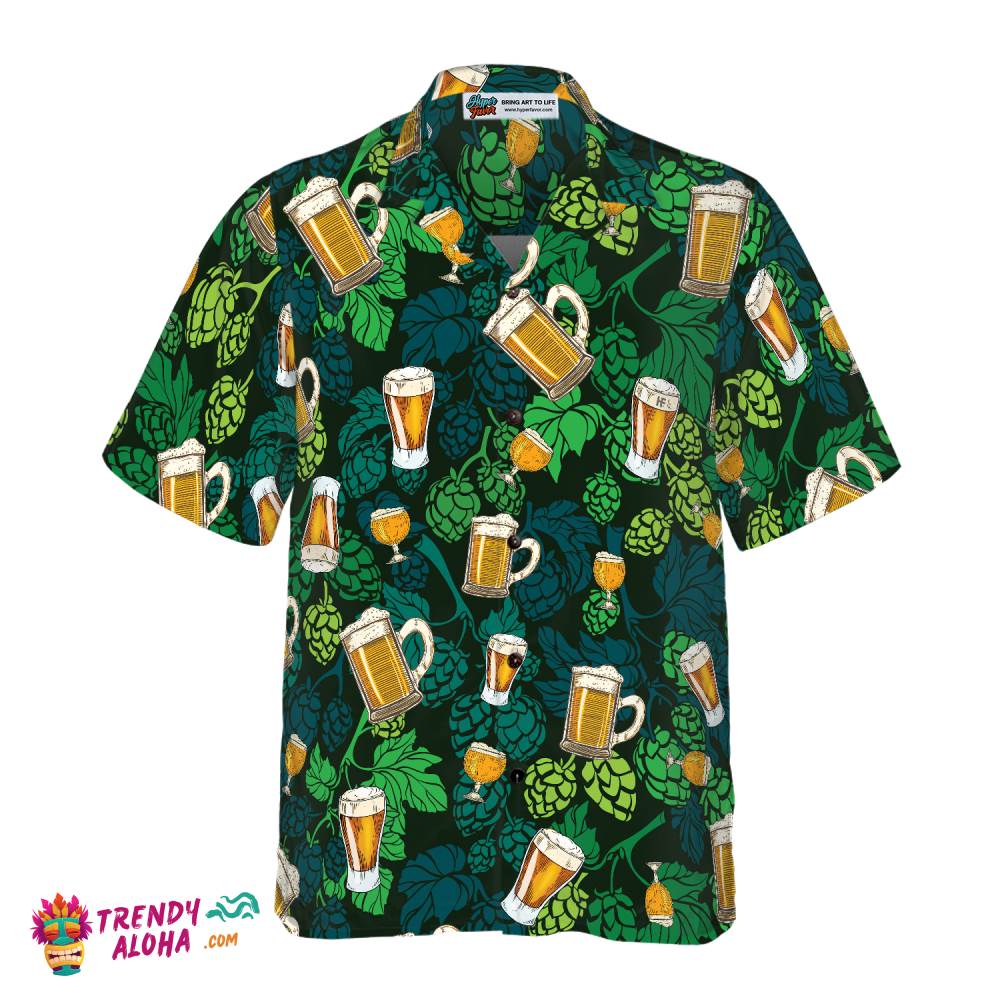 Hop Cones Beer Glass Hawaiian Shirt