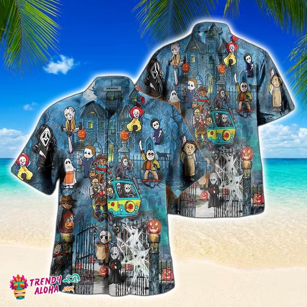 Horror Characters Halloween Summer Holiday Family Aloha Hawaiian Beach Shirt
