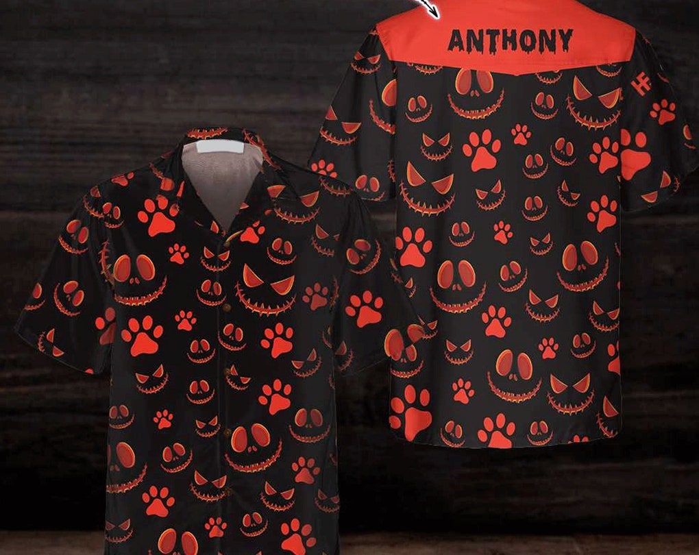 Horror Halloween For Dog Lovers Custom Trendy Hawaiian Shirt, Scary Dog Halloween Shirt, Custom Trendy Hawaiian Shirt With Name, Trendy Hawaiian Shirt For Logo.
