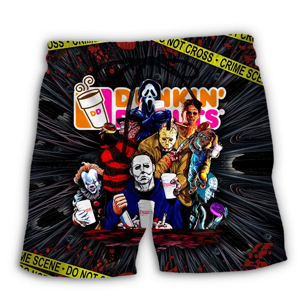 Horror Movie Characters Funny Trendy Aloha Hawaiian Beach Shorts