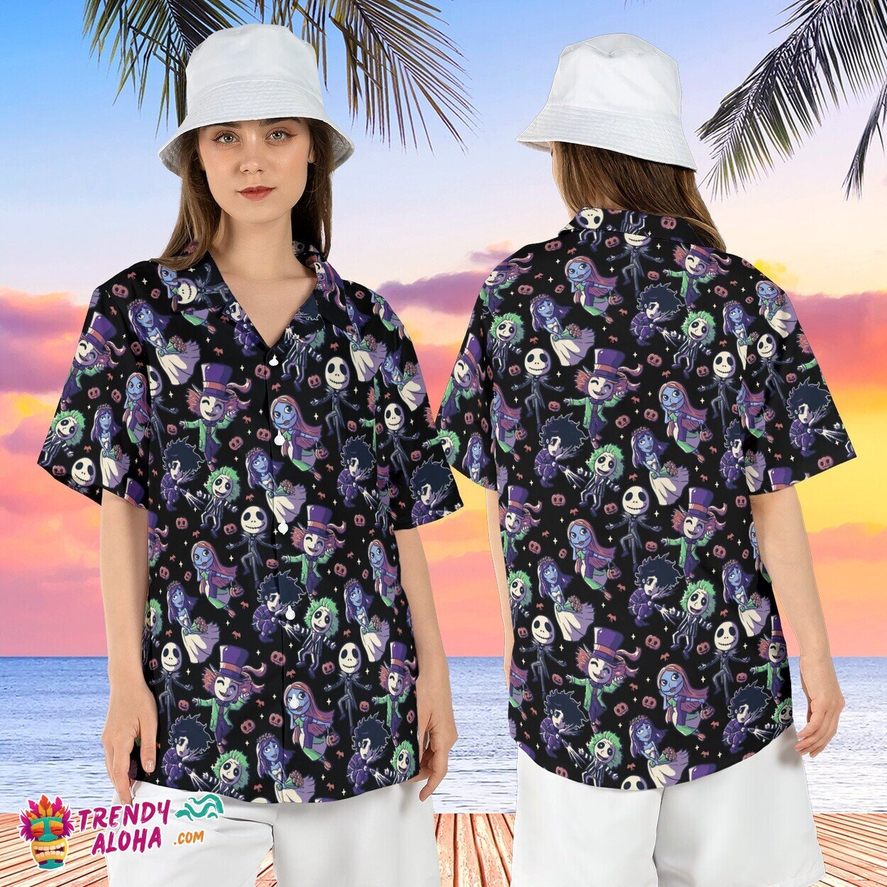Horror Movie Icons Nightmare Christmas Halloween Aloha Shirt