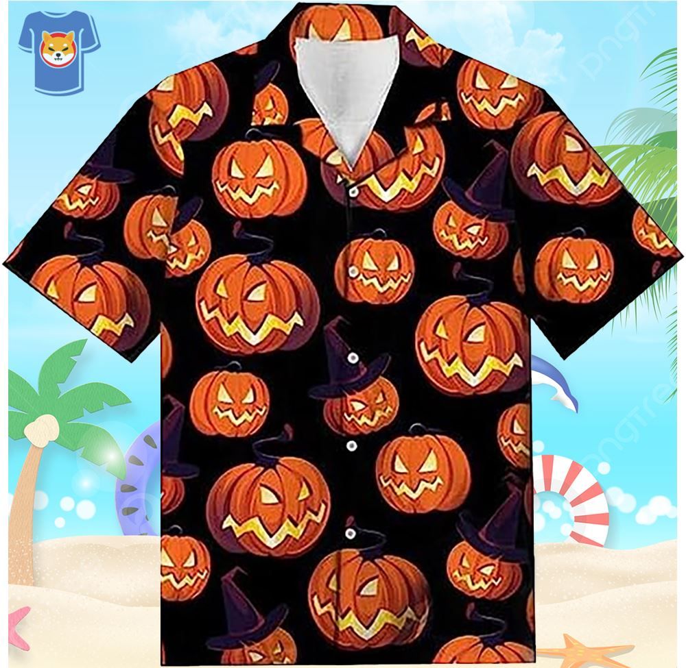 Horror Scary Pumpkin Halloween Hawaiian Shirt