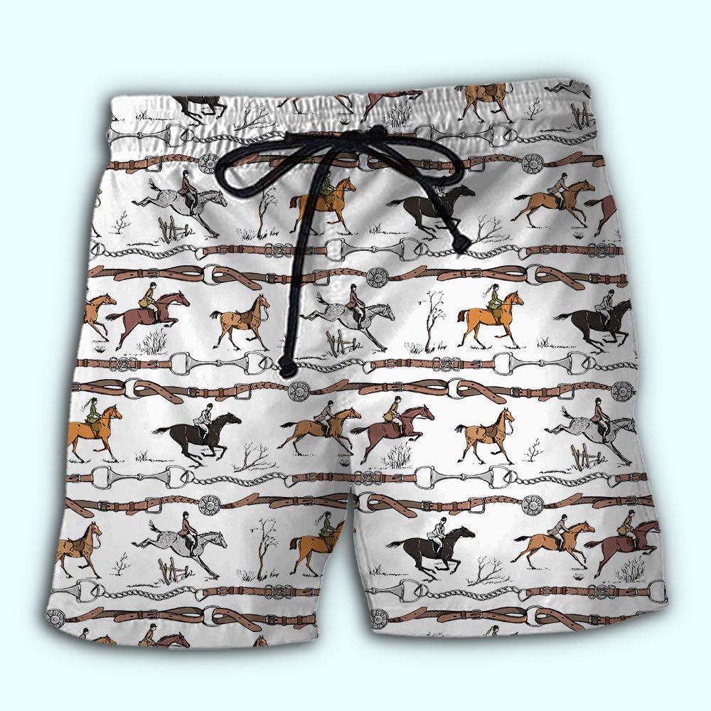 Horse Beautiful Jumping Cool Trendy Aloha Hawaiian Beach Shorts