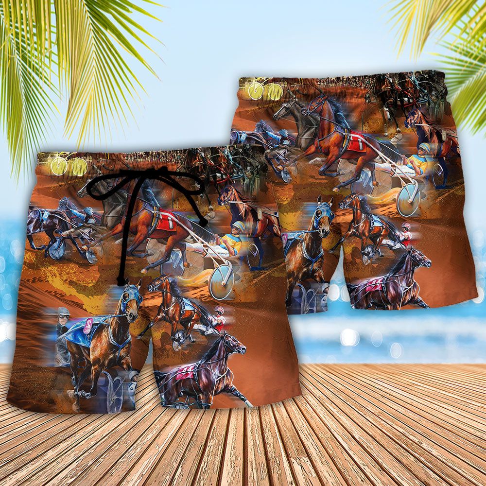 Horse Harness Racing Life Is Better At The Races Trendy Aloha Hawaiian Beach Shorts