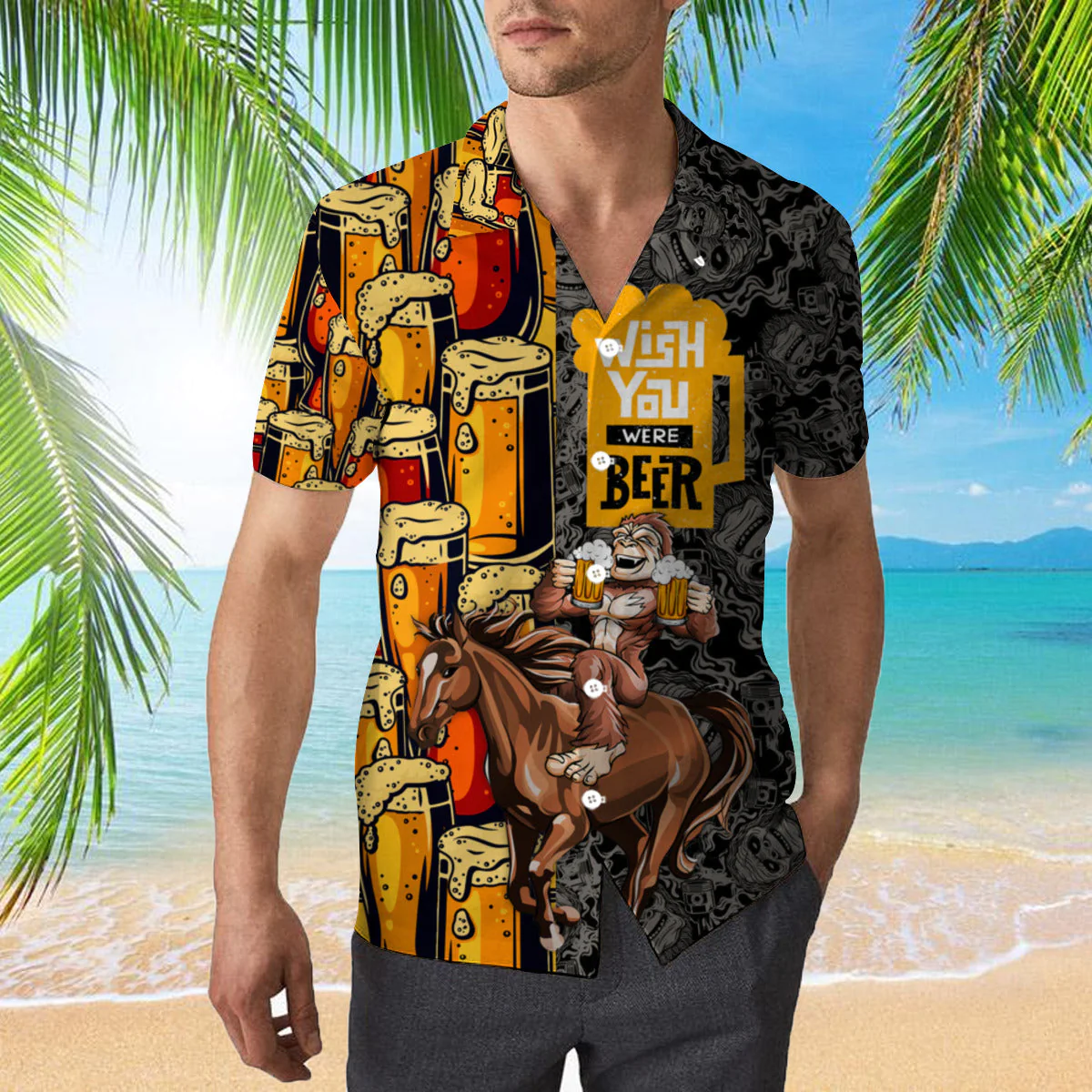 Horse I Like Horse And Beer Trendy Hawaiian Shirt