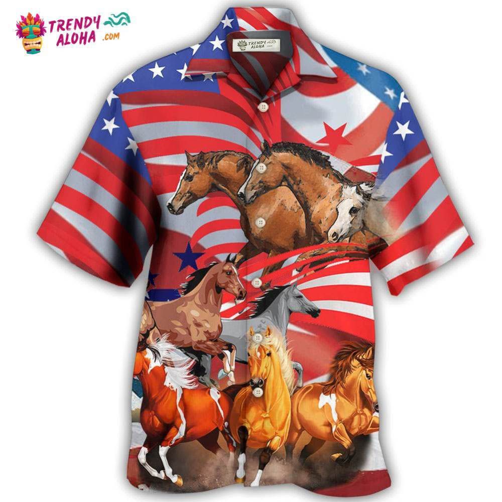 Horse Independence Day America Hawaiian Shirt – Trendy Aloha Horse Independence Day America Hawaiian Shirt – Trendy Aloha