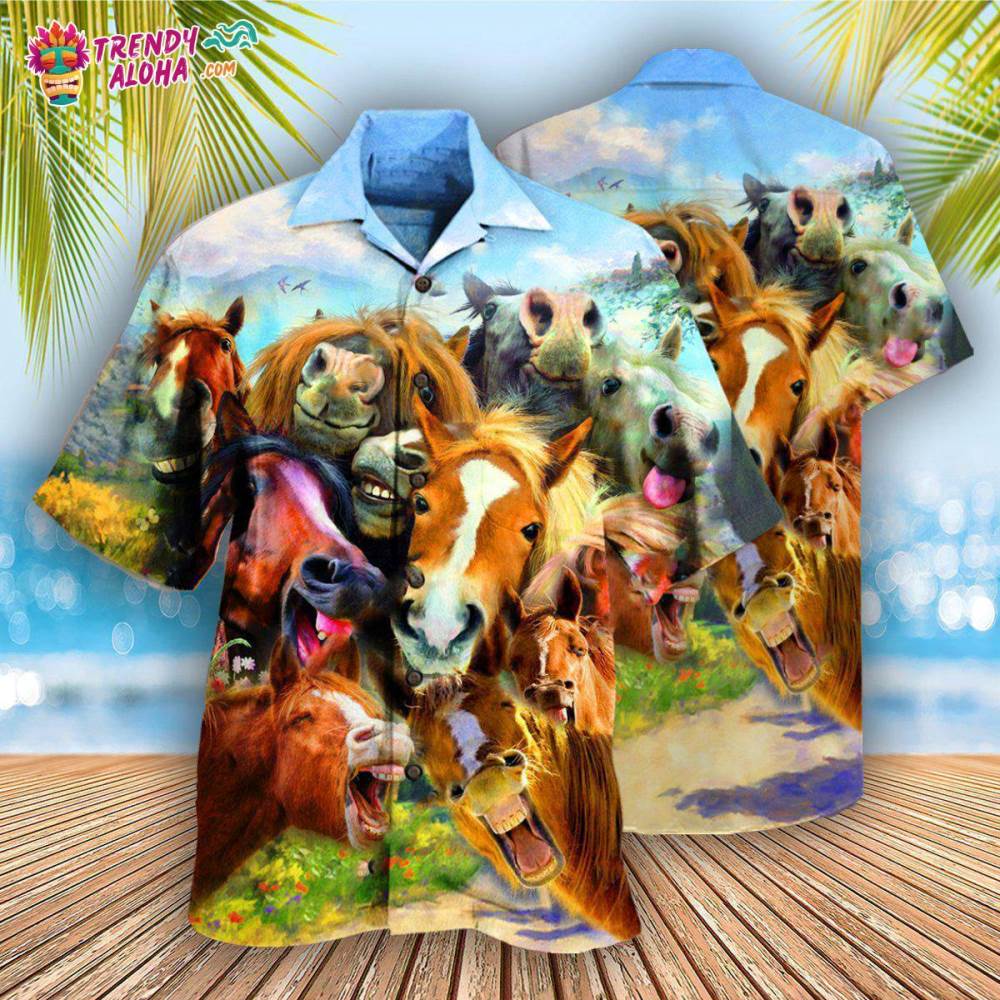 Horse Laughing Beautiful Hawaiian Shirt – Trendy Aloha
