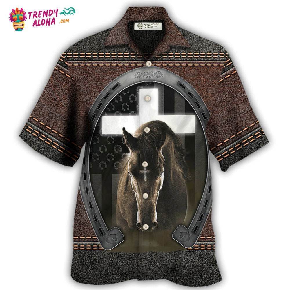 Horse Life Faith Leather Style Hawaiian Shirt – Trendy Aloha Horse Life Faith Leather Style Hawaiian Shirt – Trendy Aloha