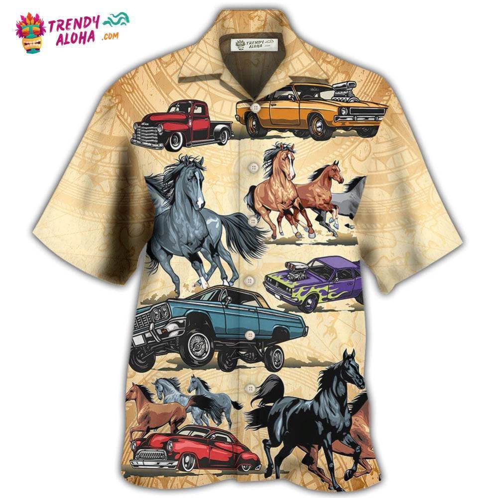 Horse Muscle Car I Like Muscle Car And Horse Hawaiian Shirt – Trendy Aloha Horse Muscle Car I Like Muscle Car And Horse Hawaiian Shirt – Trendy Aloha