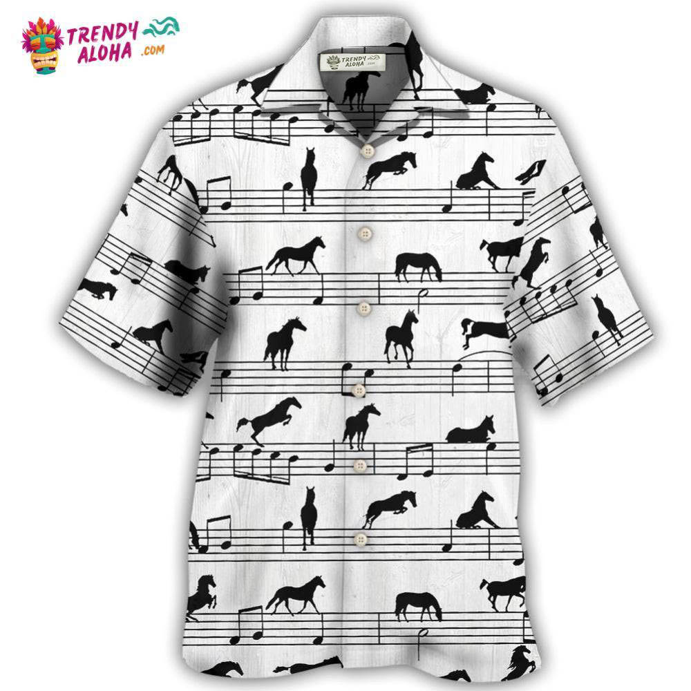 Horse Music Notes Hawaiian Shirt – Trendy Aloha Horse Music Notes Hawaiian Shirt – Trendy Aloha