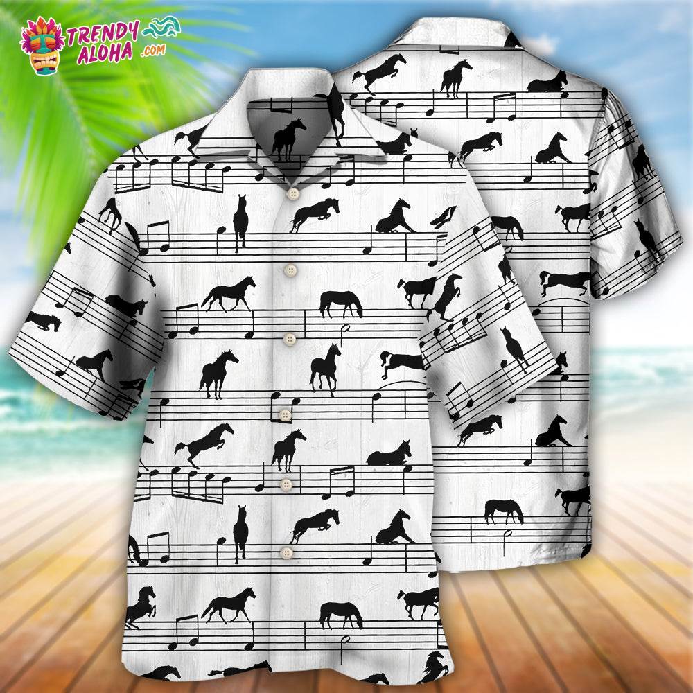 Horse Music Notes Hawaiian Shirt – Trendy Aloha