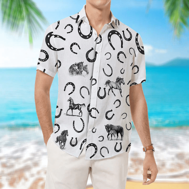 Horse Pattern – Trendy Hawaiian Shirt, Animal Farm Horse Trendy Hawaiian Shirts For Men, Women