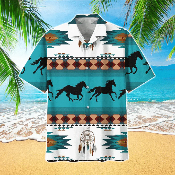 Horse Pattern Trendy Hawaiian Shirt For Men, Women