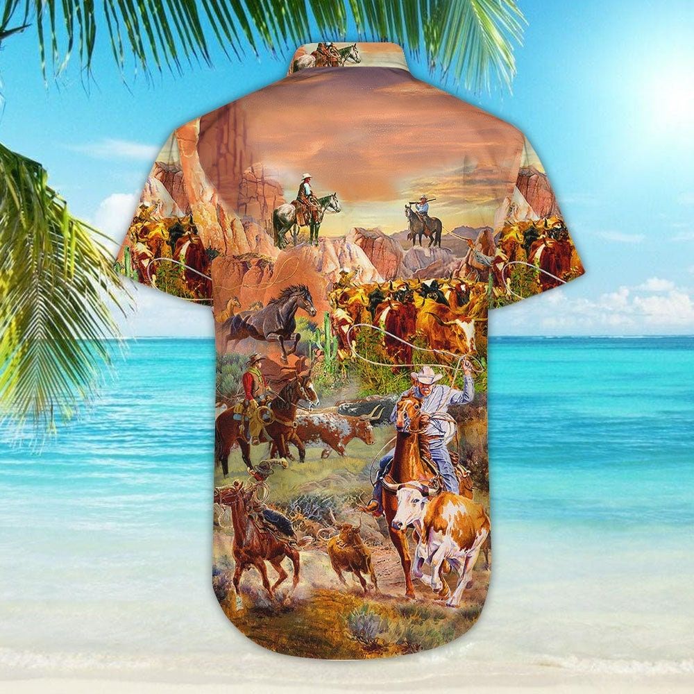 Horse Print Shirt – Cowboy Love Life Hawaiian Shirt