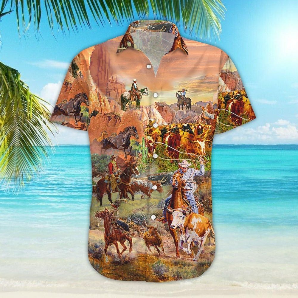 Horse Print Shirt – Cowboy Love Life Hawaiian Shirt Horse Print Shirt – Cowboy Love Life Hawaiian Shirt