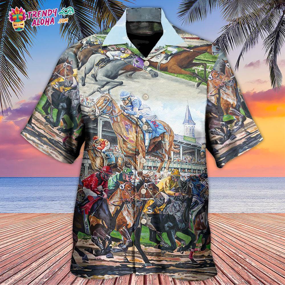 Horse Racing Be Strong Be Brave Hawaiian Shirt – Trendy Aloha