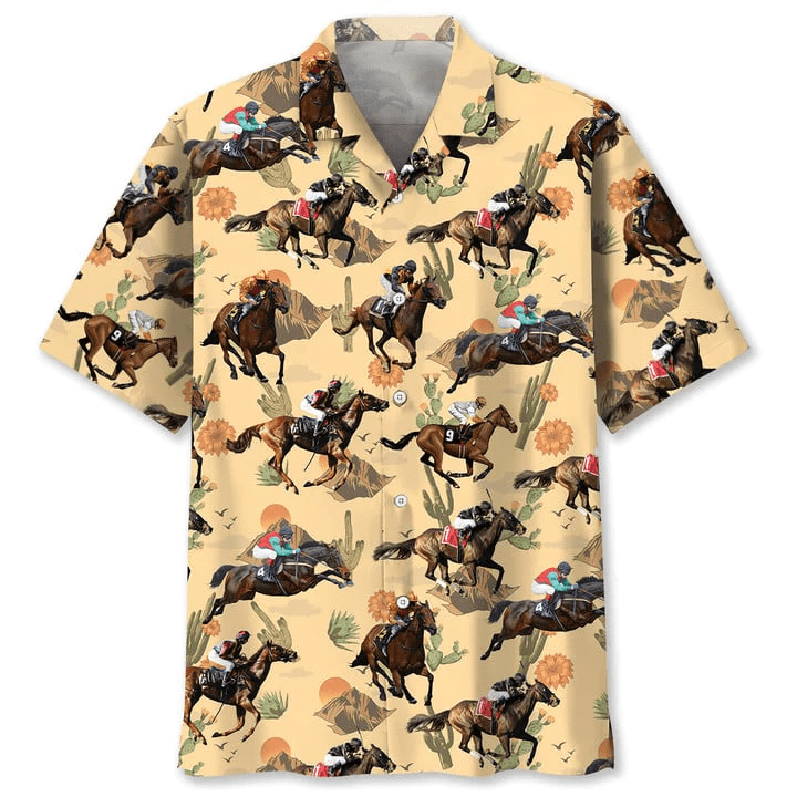 Horse Racing Desert Trendy Hawaiian Shirt For Men And Women Horse Racing Desert Trendy Hawaiian Shirt For Men And Women