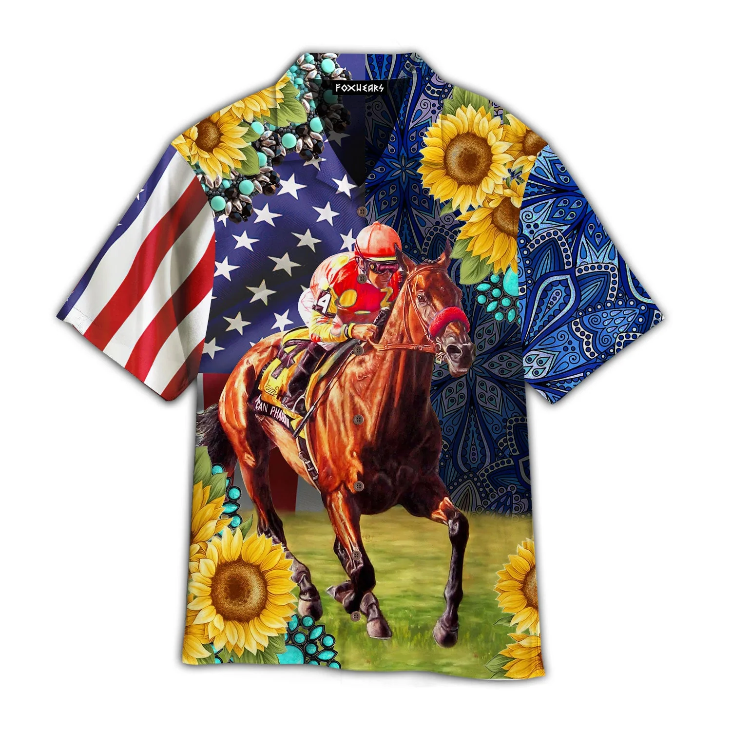 Horse Racing Sunflower Trendy Hawaiian Shirt Horse Racing Sunflower Trendy Hawaiian Shirt