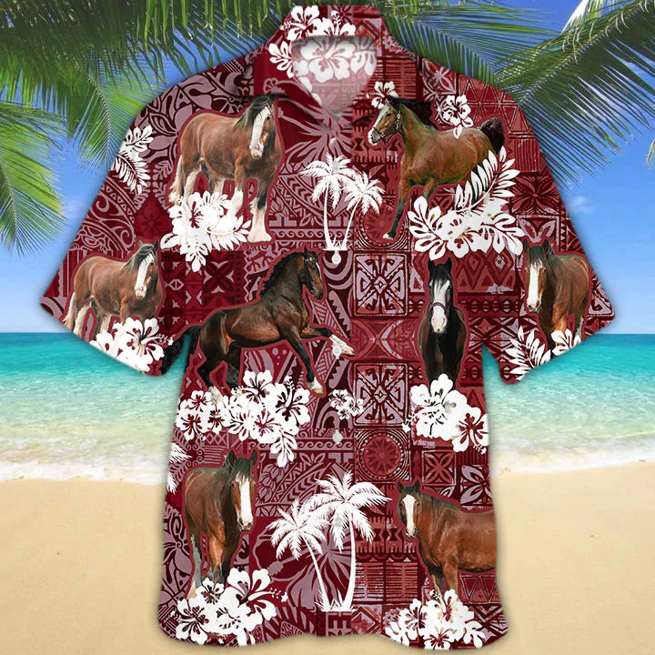 Horse Red Trendy Hawaiian Shirt, Gift For Horse Lover Shirts, Animal Summer Shirts, Trendy Hawaiian Shirt Men Horse Red Trendy Hawaiian Shirt, Gift For Horse Lover Shirts, Animal Summer Shirts, Trendy Hawaiian Shirt Men