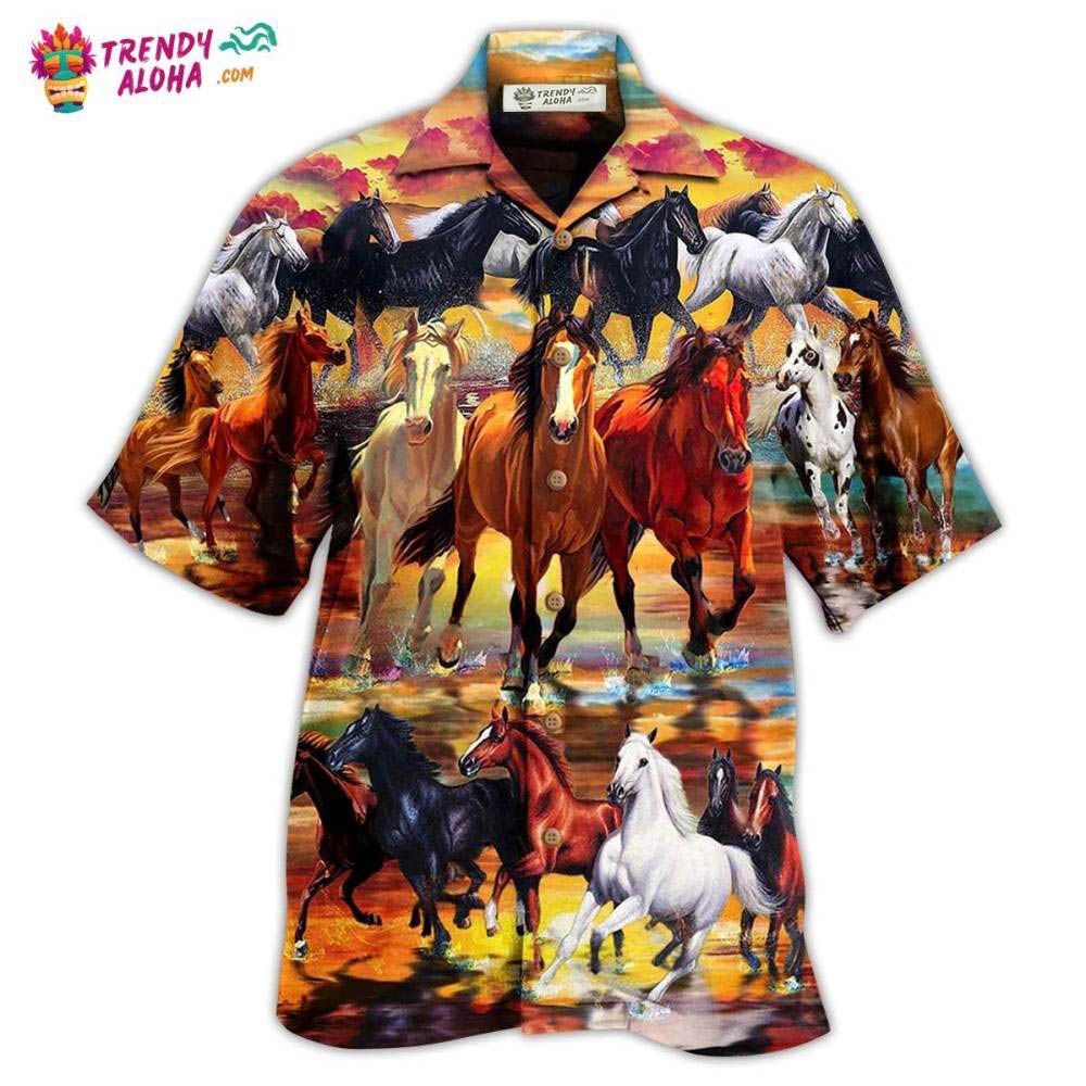 Horse Run Run Hawaiian Shirt – Trendy Aloha Horse Run Run Hawaiian Shirt – Trendy Aloha