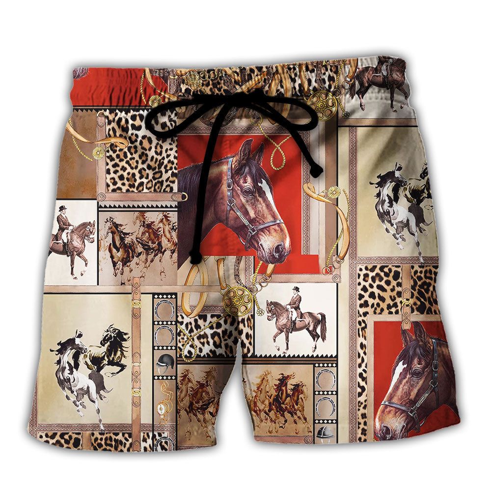 Horse Show So Cool Trendy Aloha Hawaiian Beach Shorts