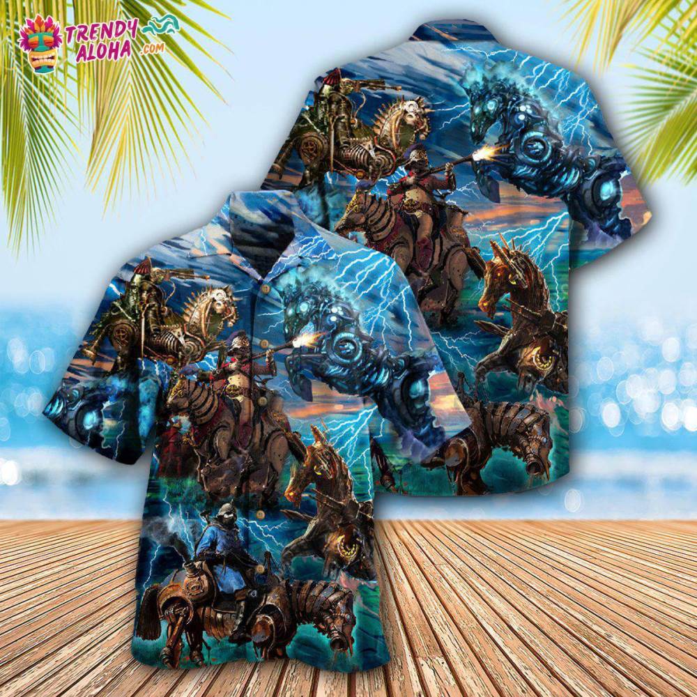 Horse Steampunk Mechanical Hawaiian Shirt – Trendy Aloha