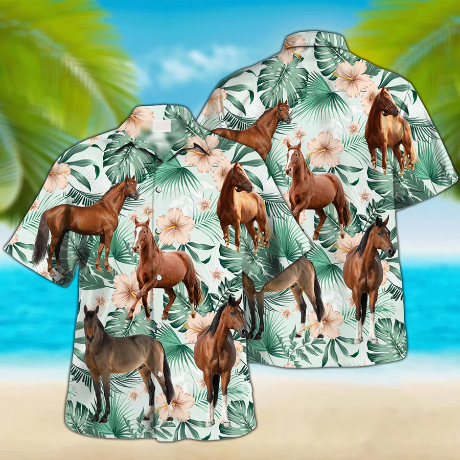 Horse Trendy Hawaiian Shirt For Farm Lovers, Summer Trendy Hawaiian Shirt For Men And Women