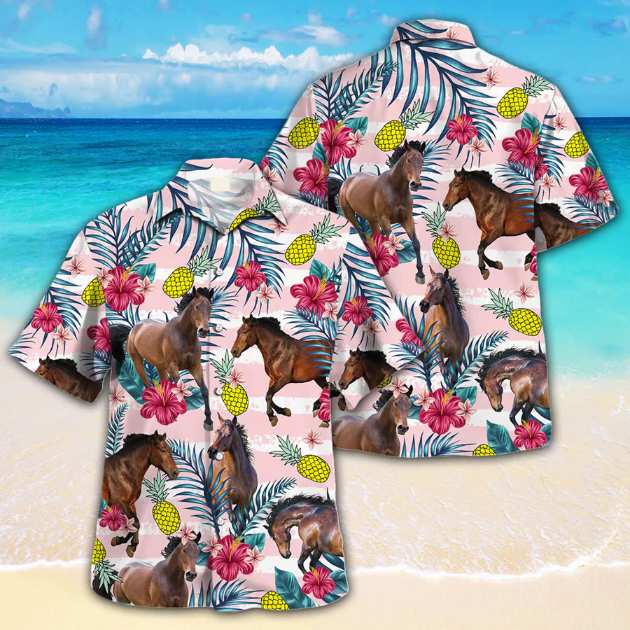 Horse Trendy Hawaiian Shirt For Farm Lovers, Summer Trendy Hawaiian Shirt For Men And Women