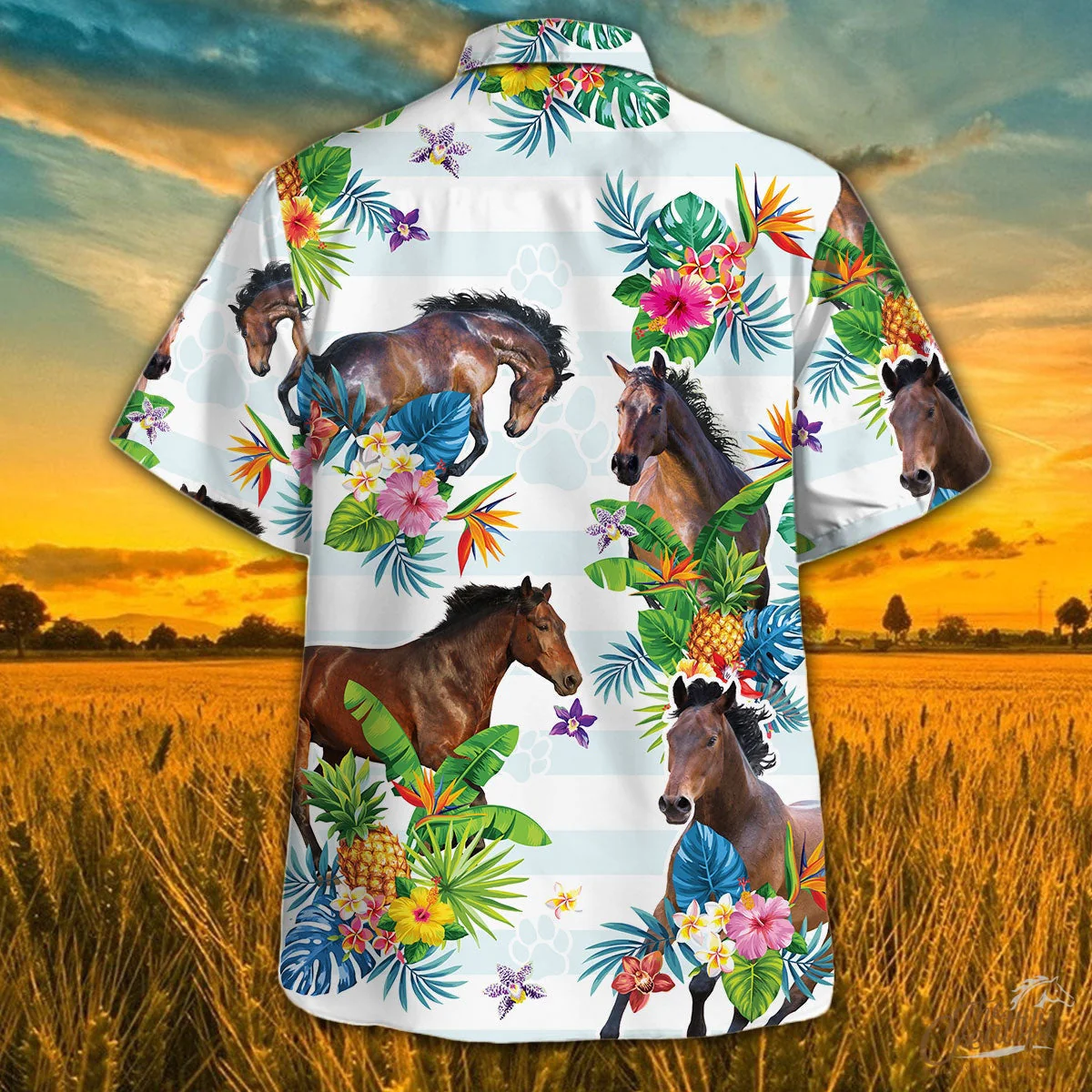 Horse Tropical Flower Trendy Hawaiian Shirt, Horse Trendy Hawaiian Shirt For Summer Gifts