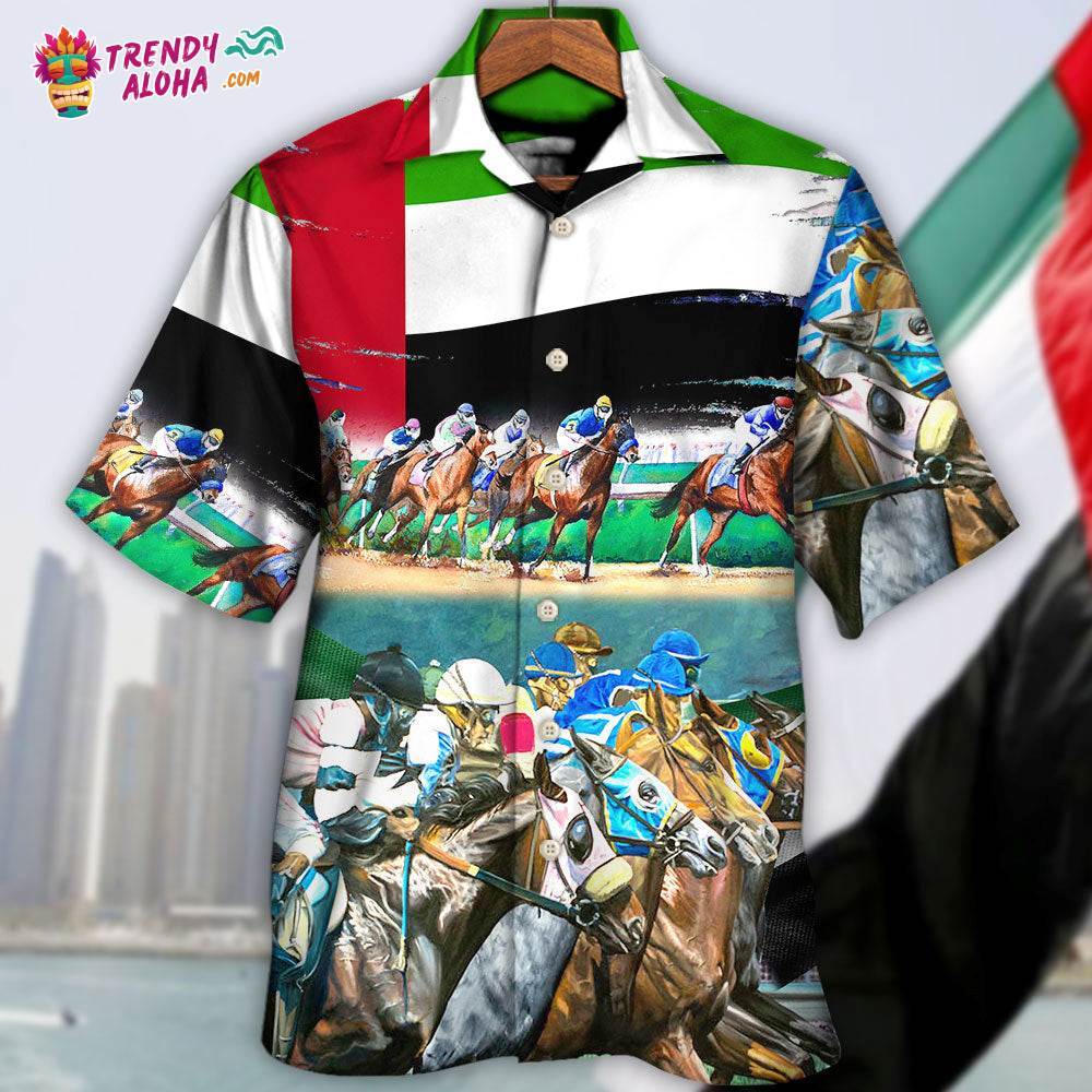 Horse Uae Flag Horse Racing Amazing Seat Lover Hawaiian Shirt – Trendy Aloha