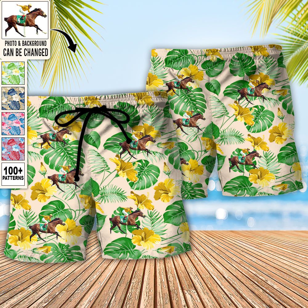 Horse You Want Tropical Style Custom Photo Trendy Aloha Hawaiian Beach Shorts – Personalized Photo Gifts