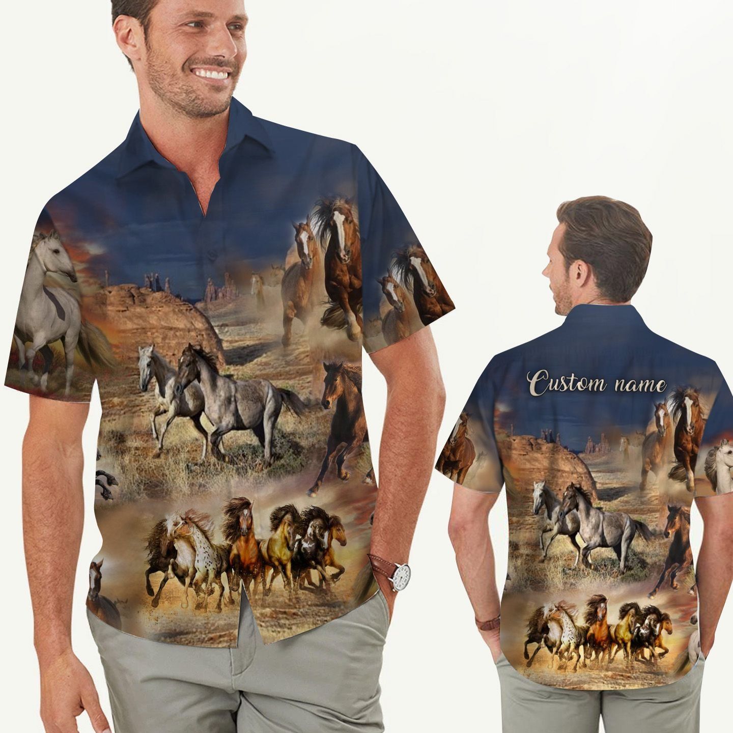 Horses Name Personalized Hawaiian Shirts For Men For Horse Lovers
