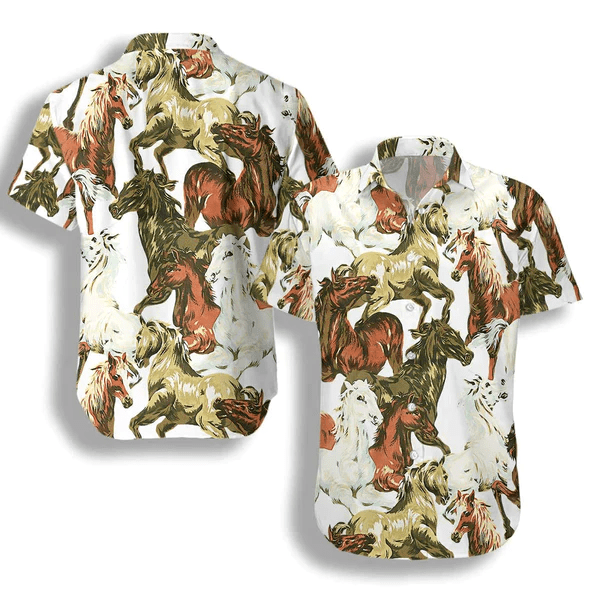 Horses Painting All Printed 3D Trendy Hawaiian Shirt, Summer Gifts For Men And Women Horses Painting All Printed 3D Trendy Hawaiian Shirt, Summer Gifts For Men And Women