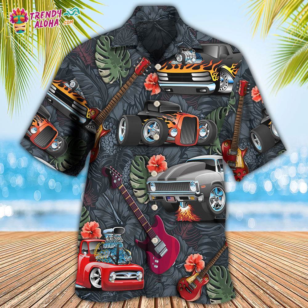Hot Rod Guitar I Like Hot Rods And Guitars Hawaiian Shirt – Trendy Aloha