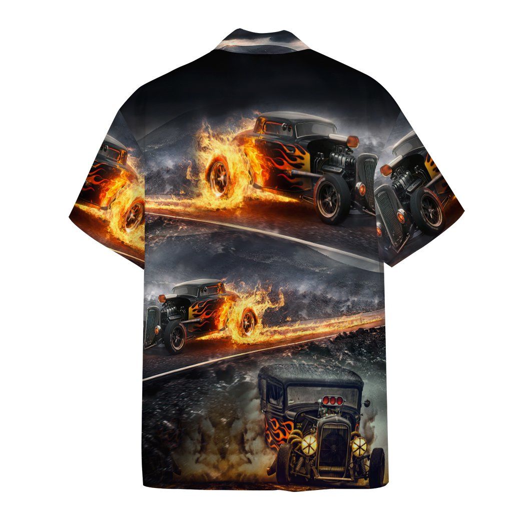 Hot Rod Hawaiian Shirt Firing Hot Rod Black Hawaii Aloha Shirt