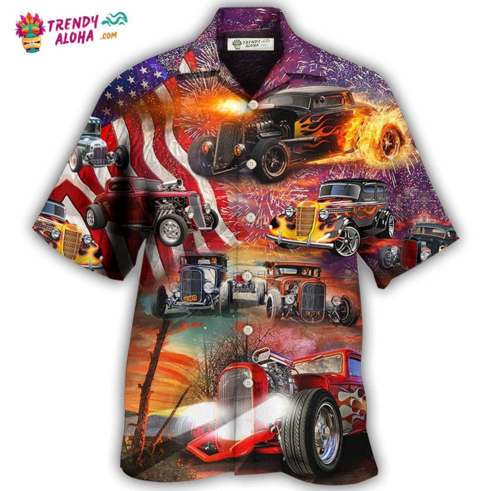 Hot Rod Independence Day Firework Happy Hawaiian Shirt – Trendy Aloha Hot Rod Independence Day Firework Happy Hawaiian Shirt – Trendy Aloha