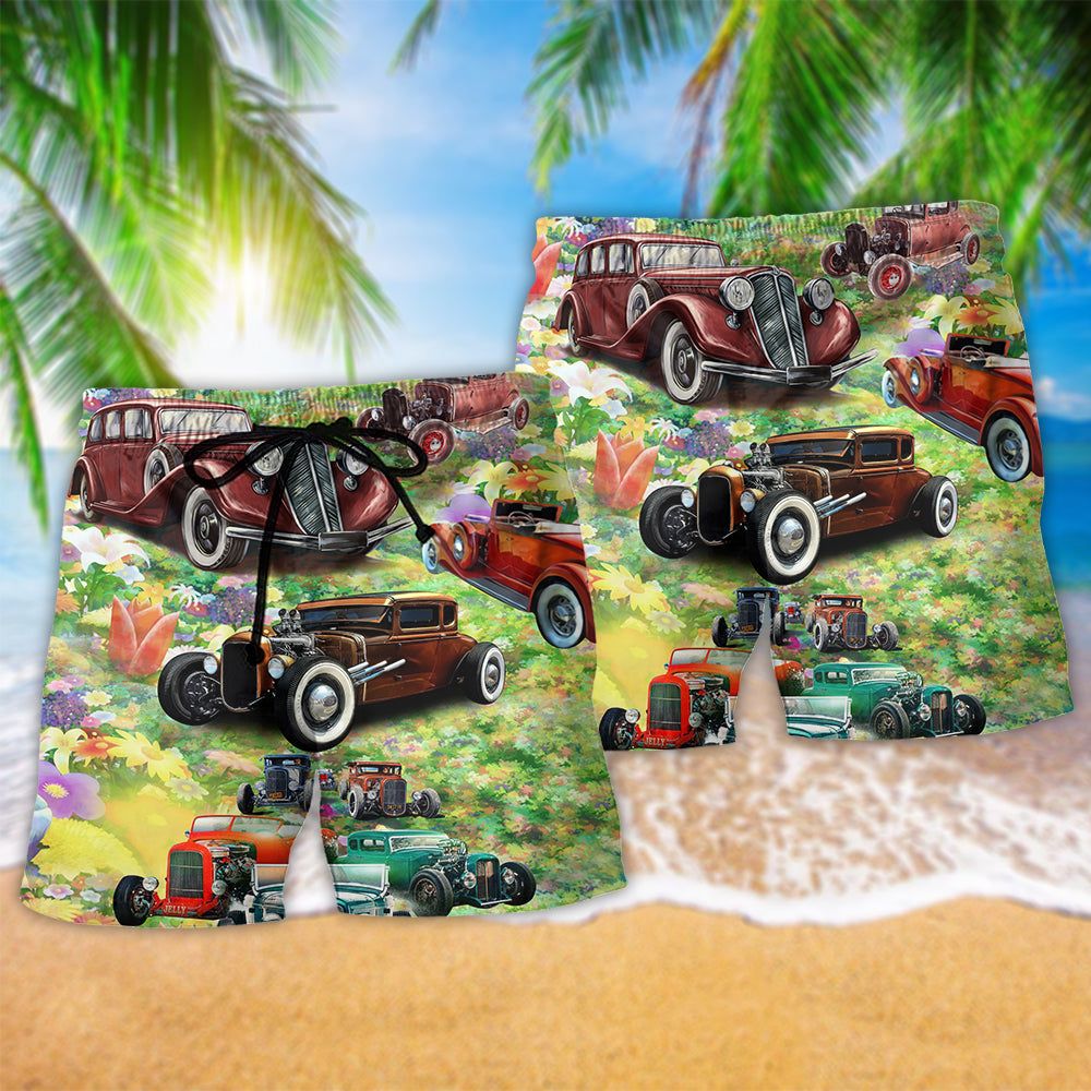 Hot Rod Life Is Too Short To Drive Boring Cars Trendy Aloha Hawaiian Beach Shorts
