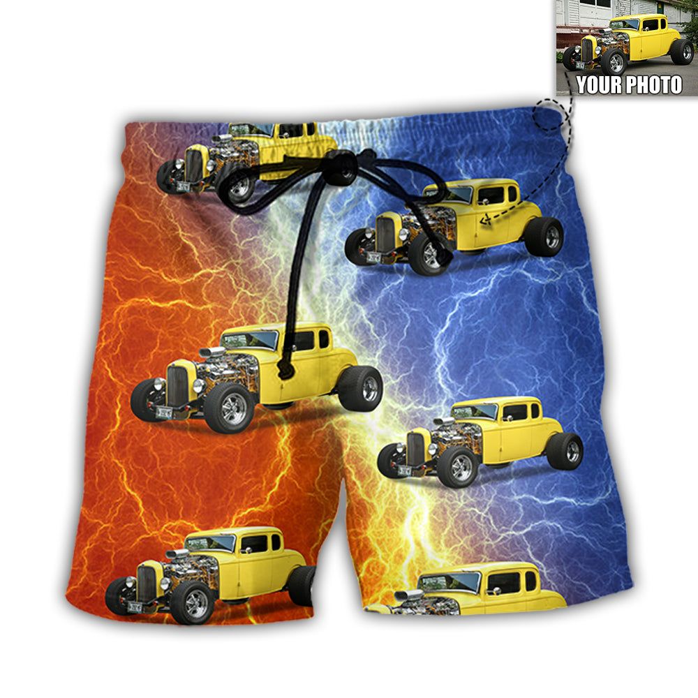 Hot Rod Various Style Custom Photo Trendy Aloha Hawaiian Beach Shorts Hot Rod Various Style Custom Photo Trendy Aloha Hawaiian Beach Shorts