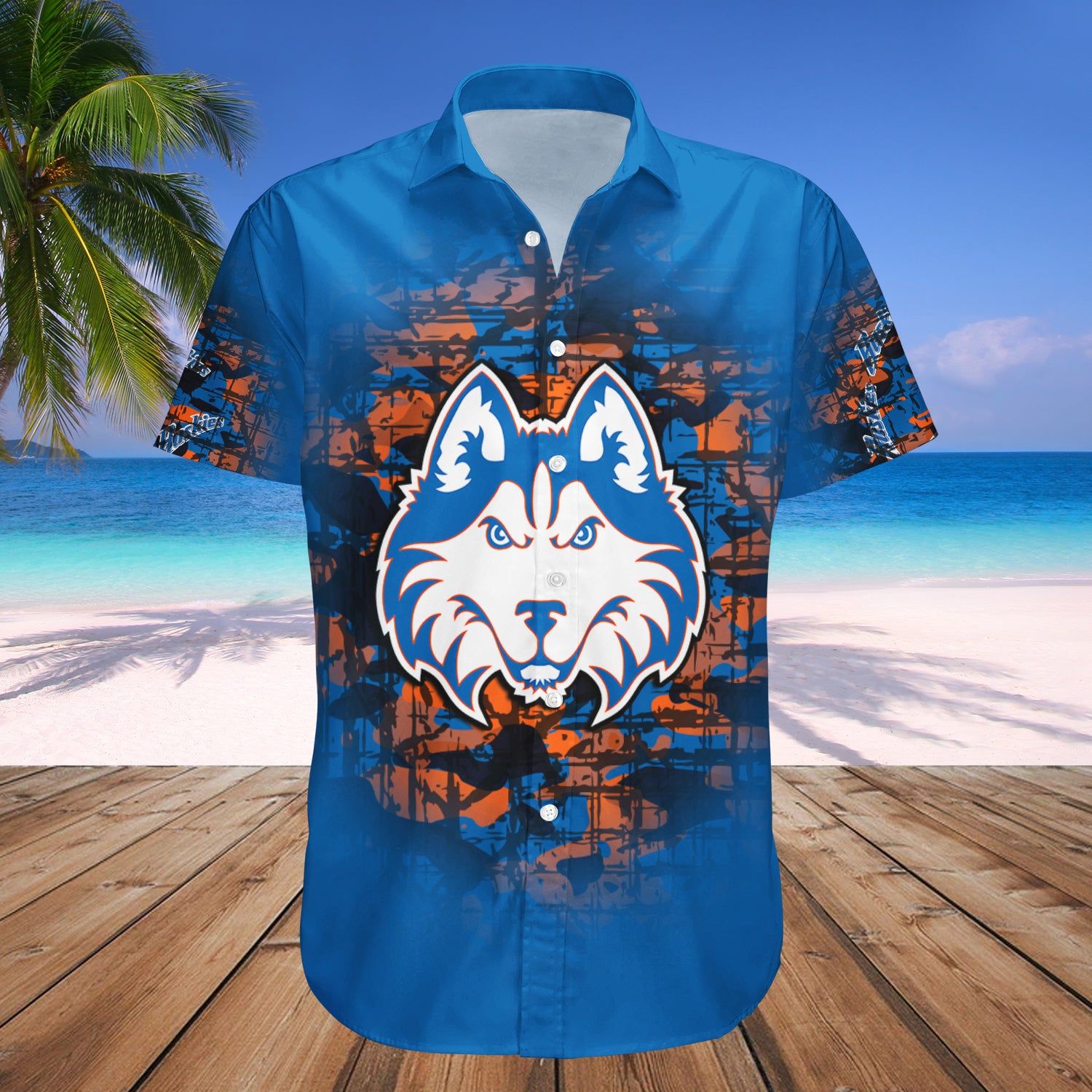 Houston Baptist Huskies Hawaii Shirt Camouflage Vintage – NCAA