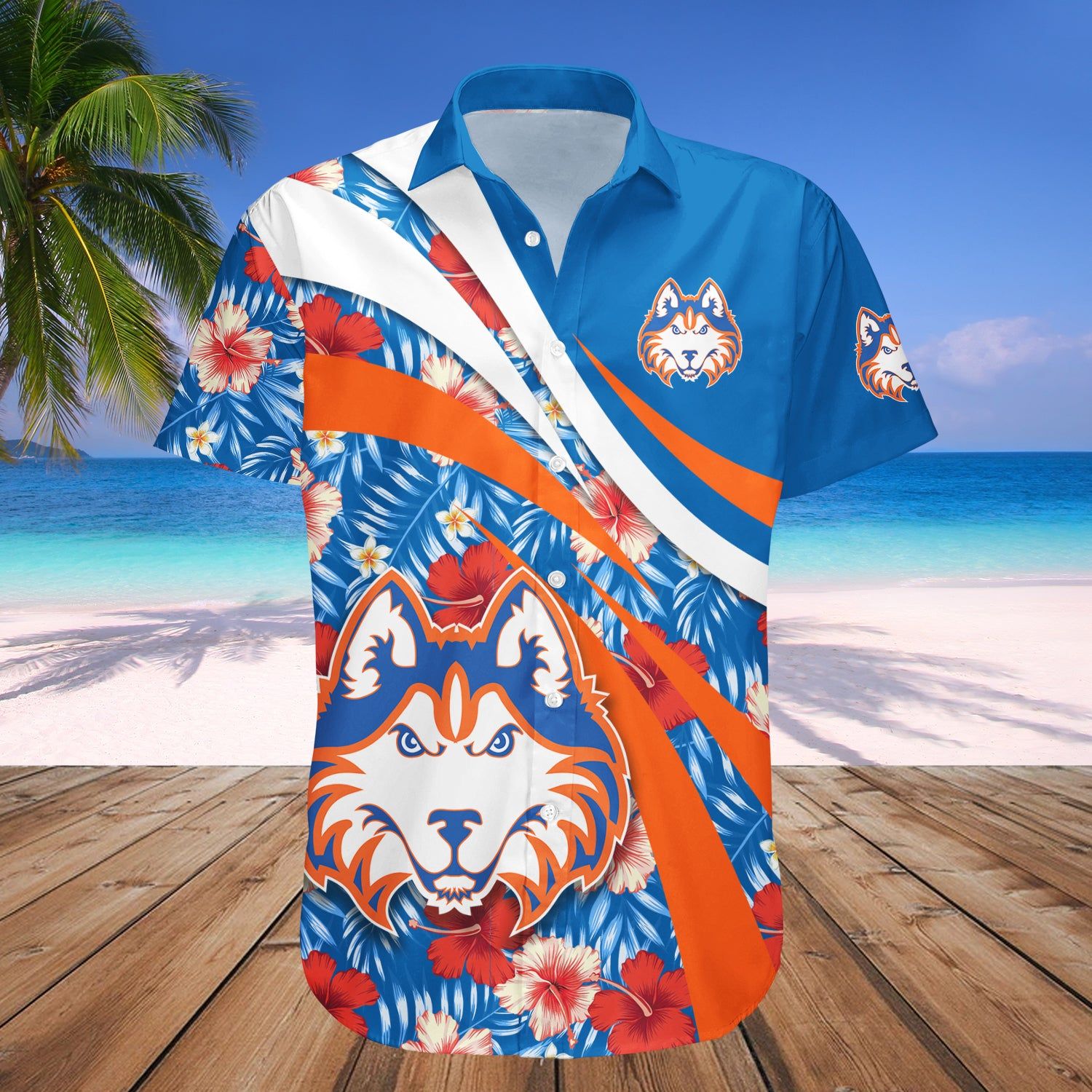Houston Baptist Huskies Hawaii Shirt Hibiscus Sport Style – NCAA