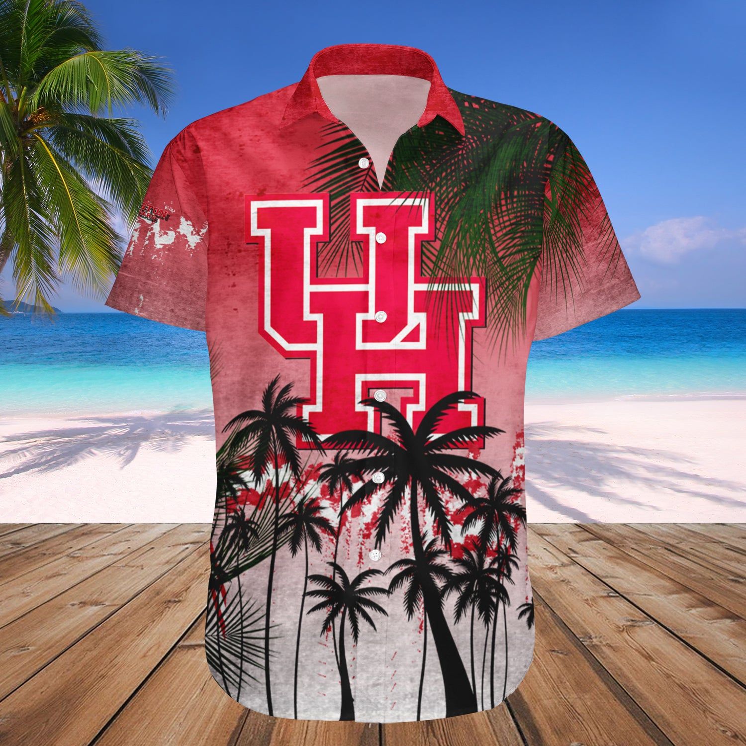 Houston Cougars Hawaii Shirt Coconut Tree Tropical Grunge – NCAA