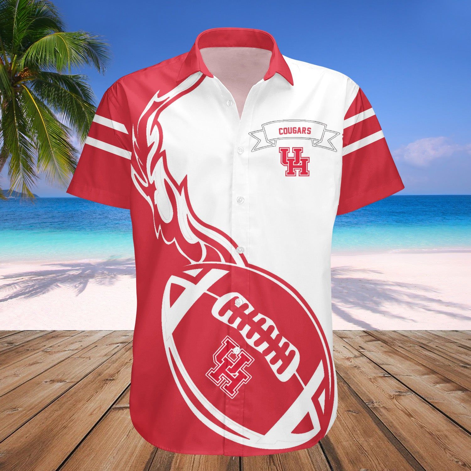 Houston Cougars Hawaii Shirt Flame Ball – NCAA