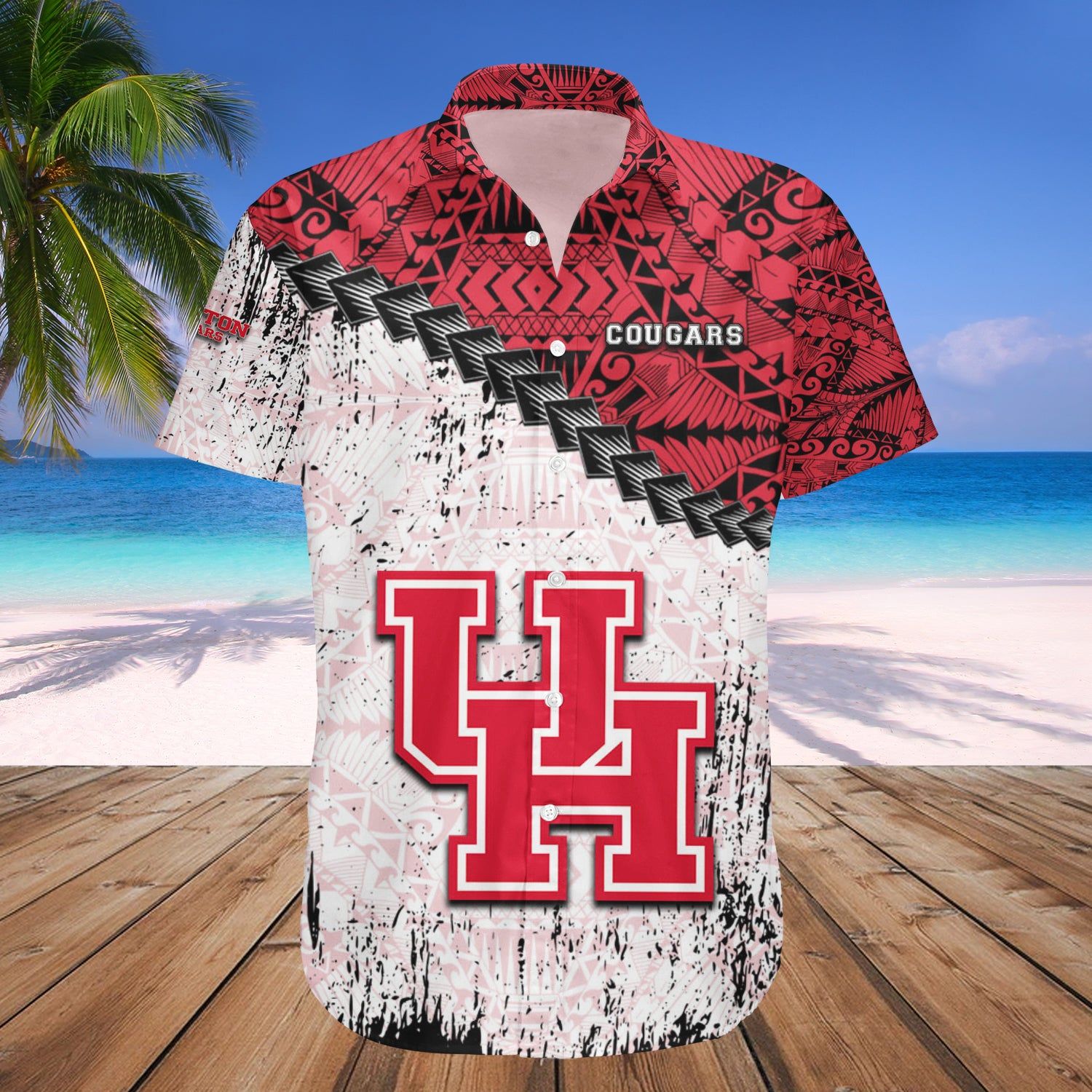 Houston Cougars Hawaii Shirt Grunge Polynesian Tattoo – NCAA