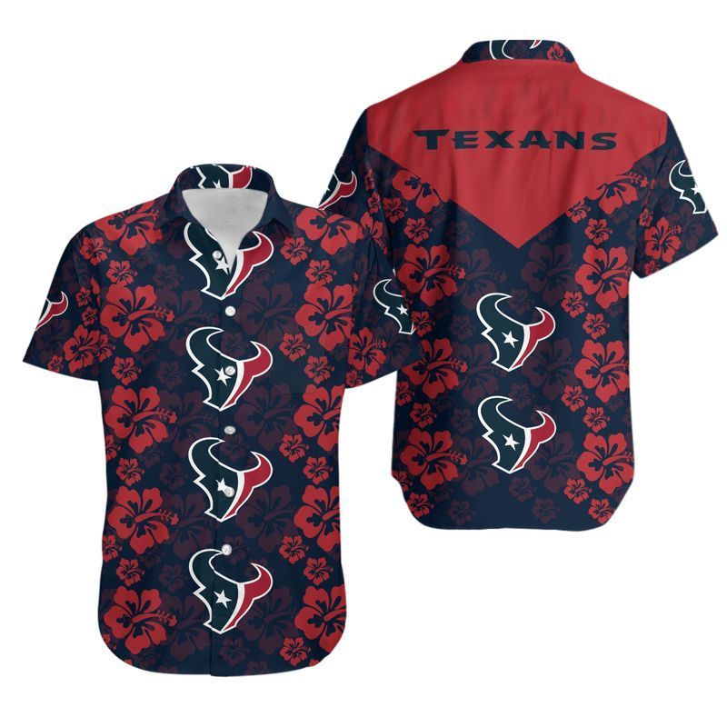 Houston Texans Flowers Hawaii Shirt And Shorts Summer Collection H97
